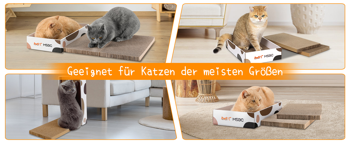 Набір з 3 кігтеточок для котів Happy Hachi з котячою м'ятою, міцний двосторонній когтеточний борд, ліжко, меблі для захисту