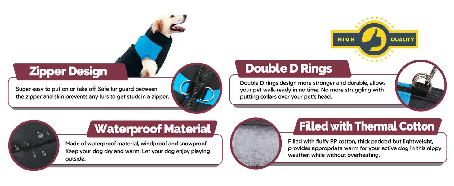 Зимовий теплий одяг для собак, водонепроникний зимовий пуховик для собак, куртка для тварин, XXL, блакитний