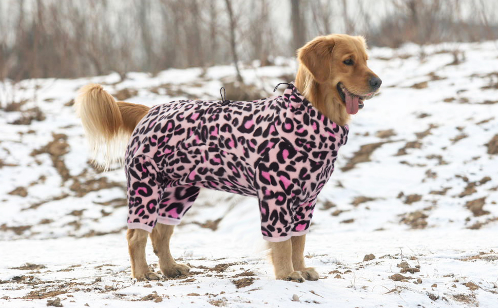 Теплий зимовий одяг для собак Hjyokuso: куртка, пуловер з флісу для маленьких, середніх та великих собак. Вітронепроникний одяг з блискавкою, костюм для чихуахуа (XXS-3XL) XS рожевий леопардовий принт