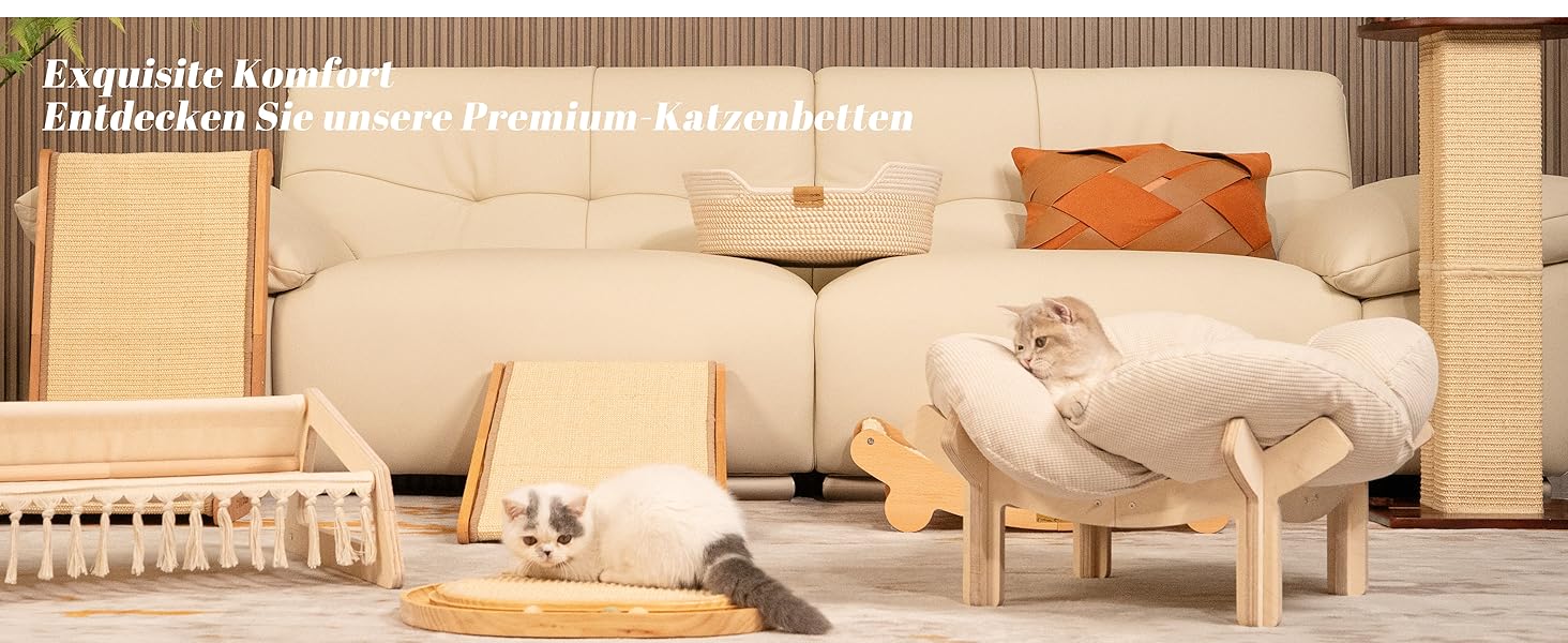 Килимок для котів CheerPals з подушкою, 47 см, бавовняне плетене ліжко, для сну, універсальний, підходить для всіх котів