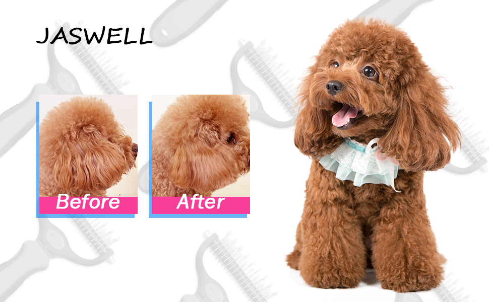 Буршлюк для собак та котів з середньою та довгою шерстю: вичісування підшерстка та розплутування - рожевий