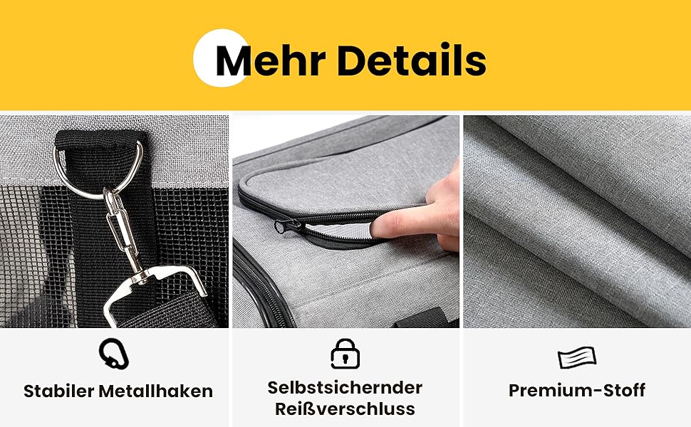 Транспортна переноска для котів та цуценят Conlun - чорна, складна, до 7 кг