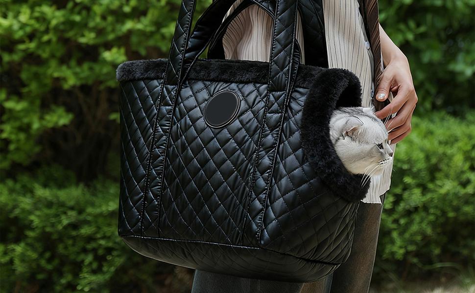 Сумка-переноска для тварин на зиму, водонепроникна, з регульованим ременем, тепла сумка на плече для собак та котів, для прогулянок на вулиці, в авто, в транспорті, для цуценят та кошенят