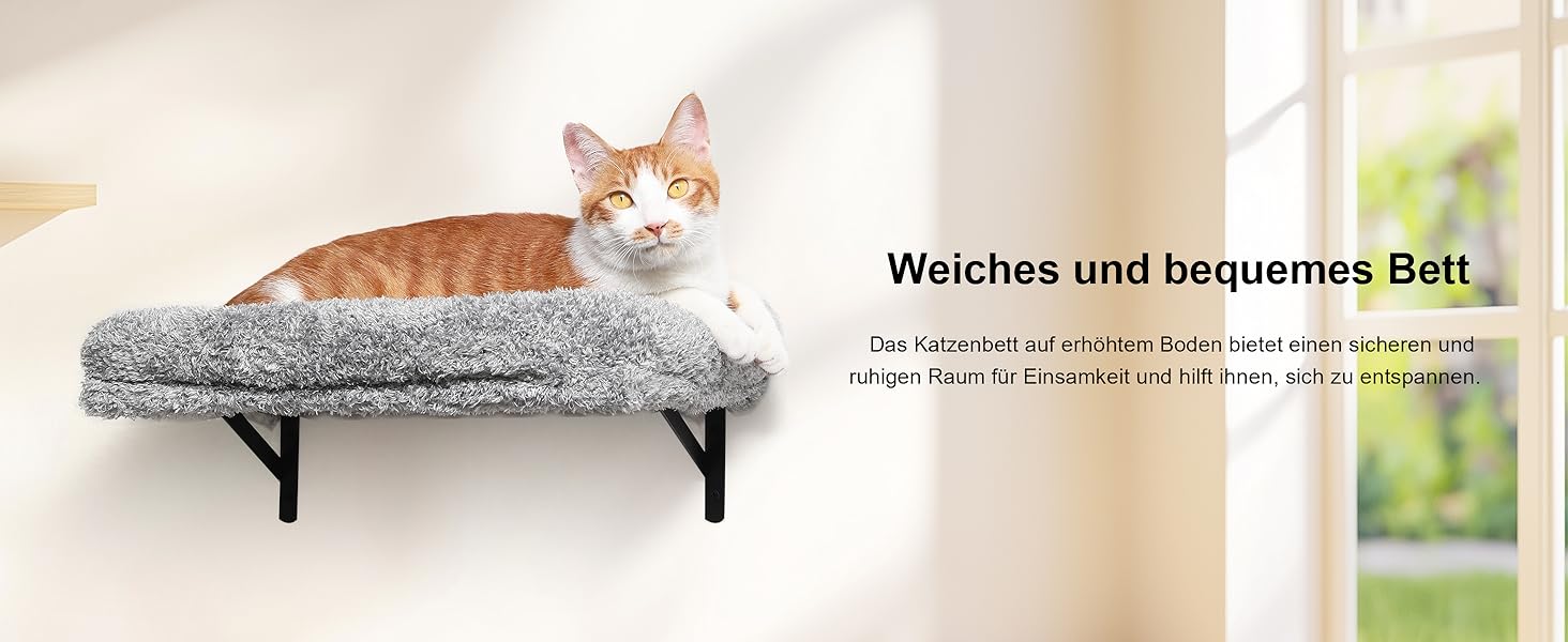 Комплект для котячого комплексу FUKUMARU: стіна для лазіння, гамак, будиночок, міст, драбина. Макс. вага: 18 кг, сірий