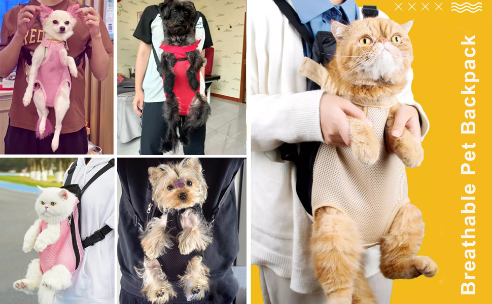 Рюкзак для собак 0.5-2.5 кг, переноска для тварин на плечі, для кемпінгу та подорожей, підходить для собак, котів та кроликів (Бежевий, S)