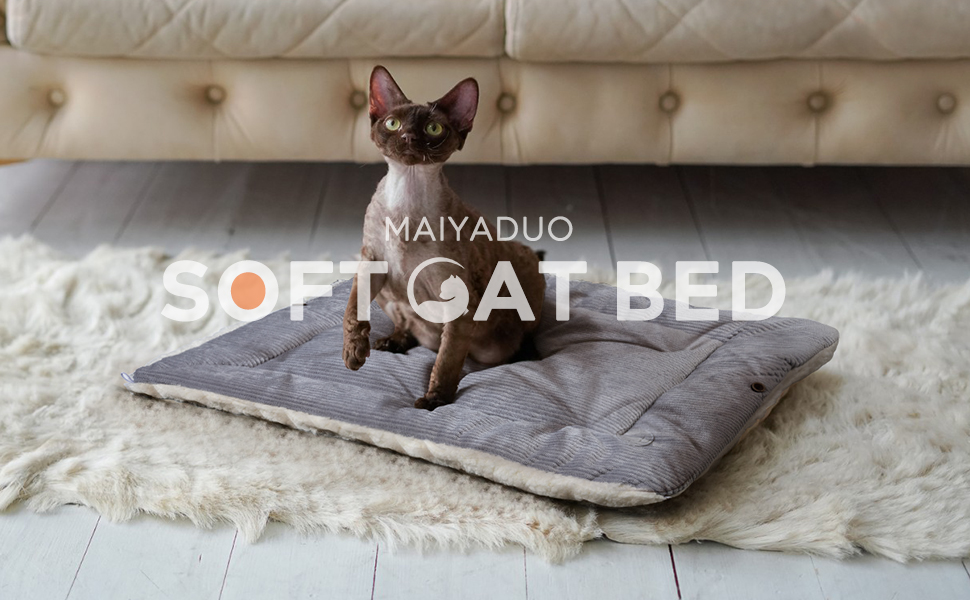 М'яке ліжко для котів, 60x45 см, плюшеве, для собак та котів, 2-в-1, ліжко-подушка, ліжко-ковдра, гніздо, ліжко (M:61x51 см)