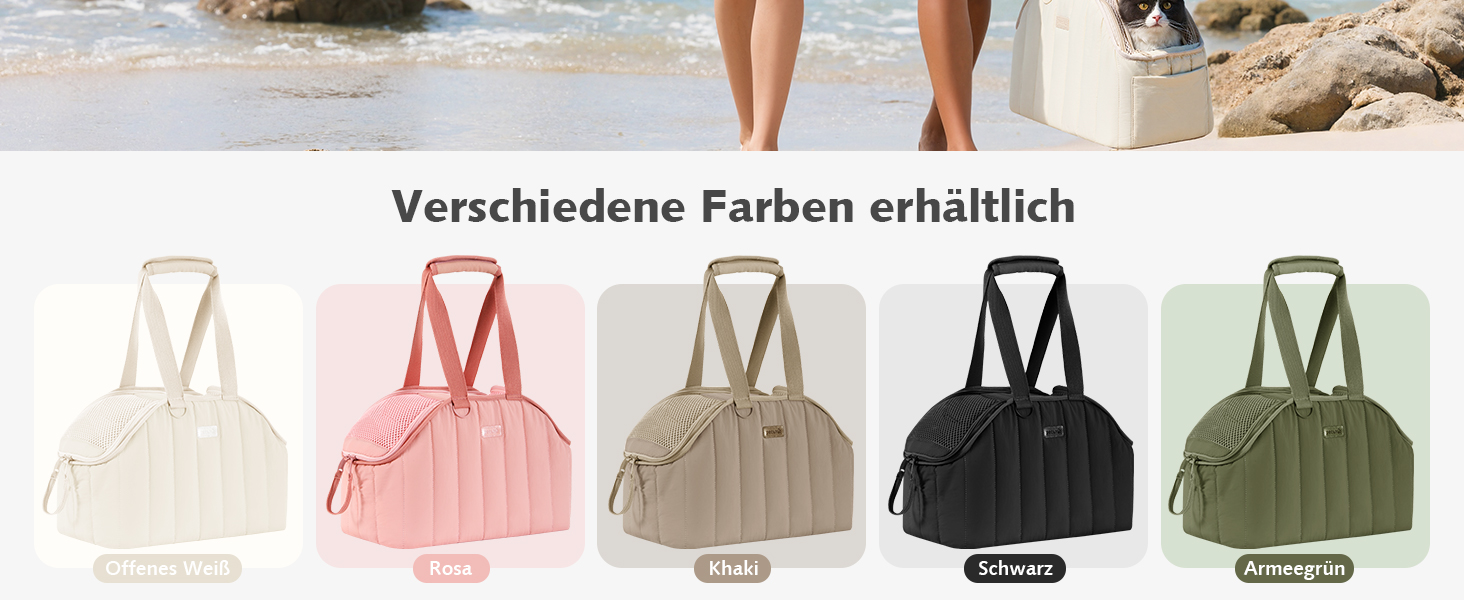 Транспортна сумка для собак Pecute, 4 кг, кремового кольору. Легка, складна переноска для собак та котів, ідеальна для подорожей