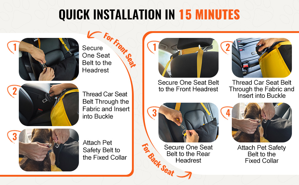 Автокрісло для собак VEVOR, чорне, S - водовідштовхувальне, з кишенею та страхувальним ремінцем