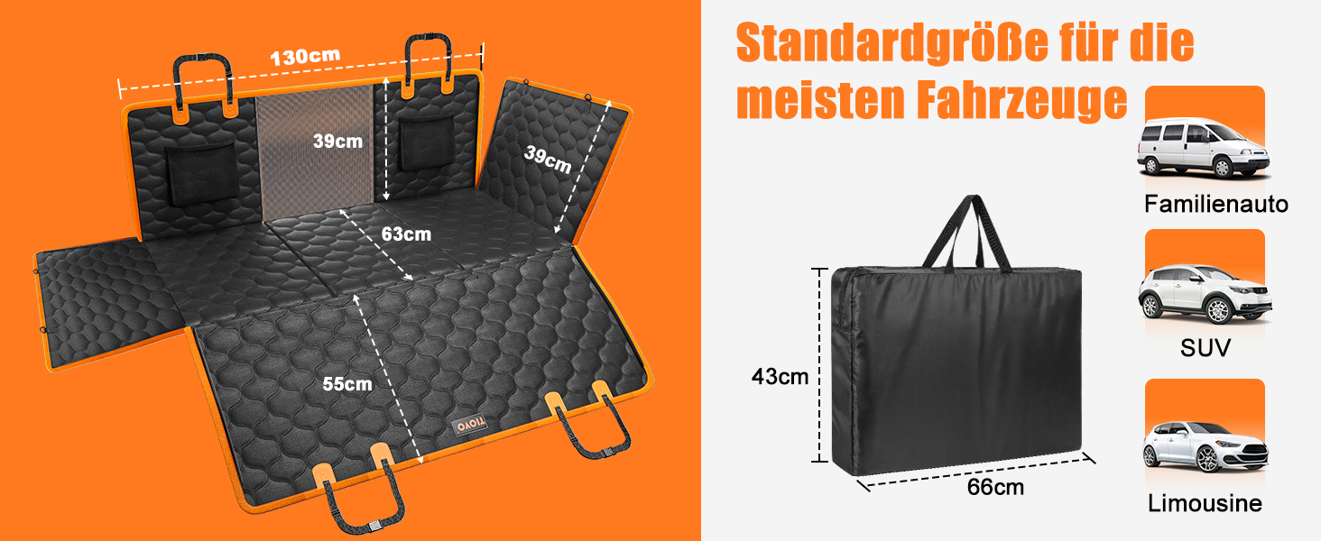 Кришка для автосидіння для собак JOEJOY, водонепроникна, стійка до подряпин, для заднього сидіння, з жорсткою основою