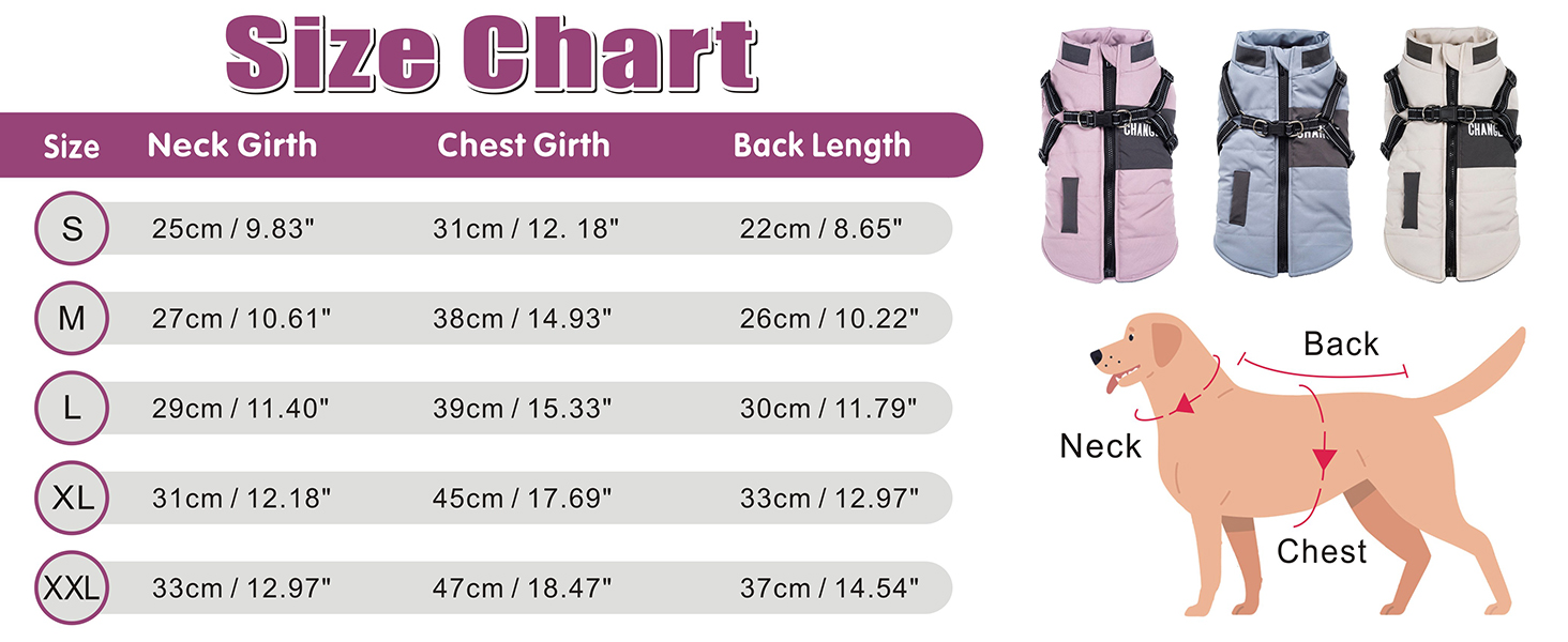 Зимові куртки для собак, теплі водонепроникні накидки для цуценят та собак середніх розмірів, з шлейкою, фіолетовий