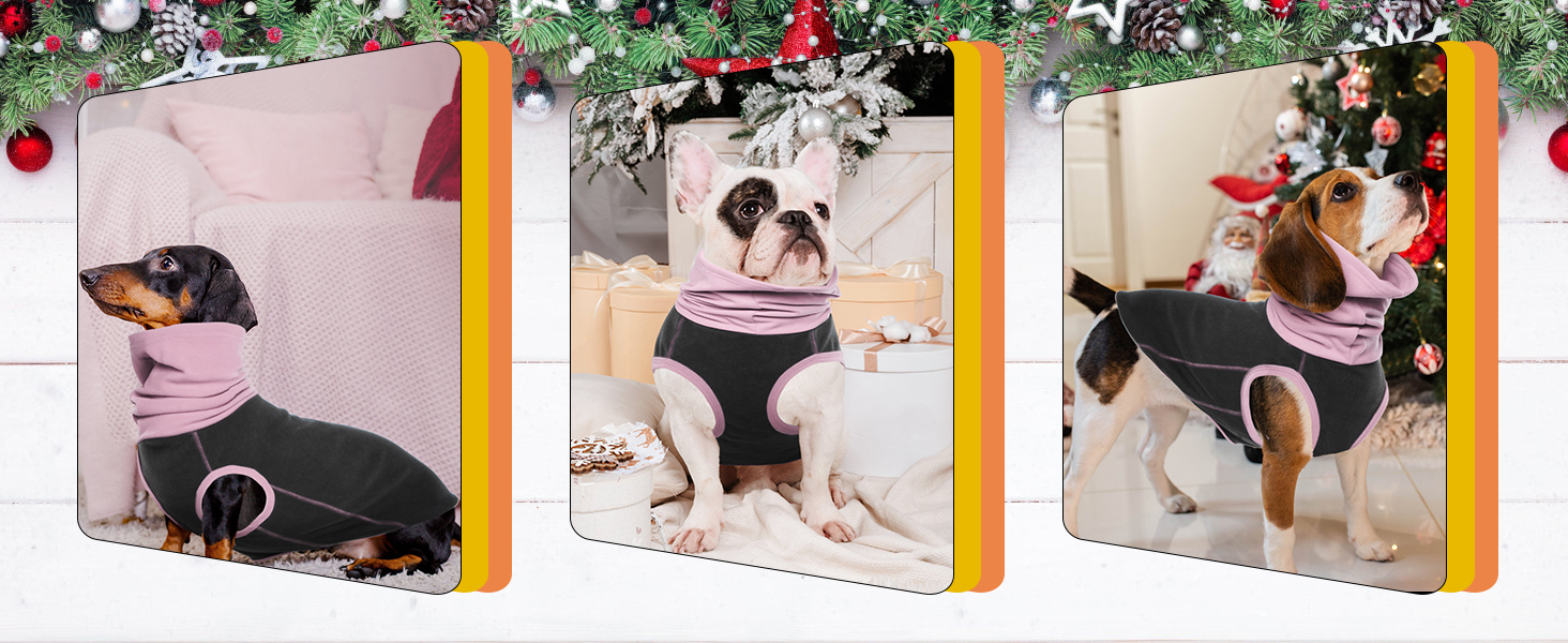 Пуловер для собак IECOii: теплий флісовий пуловер, сорочка, жилетка для собак, сірий колір, розмір L (обхват грудей 48 см)