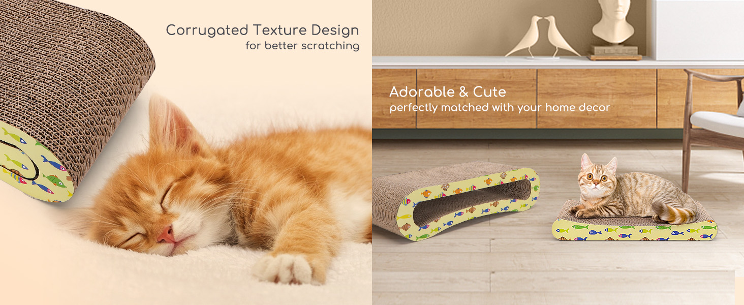 Кігтеточка для котів Nobleza Katze Kratzbrett 2 в 1 з котячою м'ятою, екологічна картонна поверхня, двостороння, 1 шт.