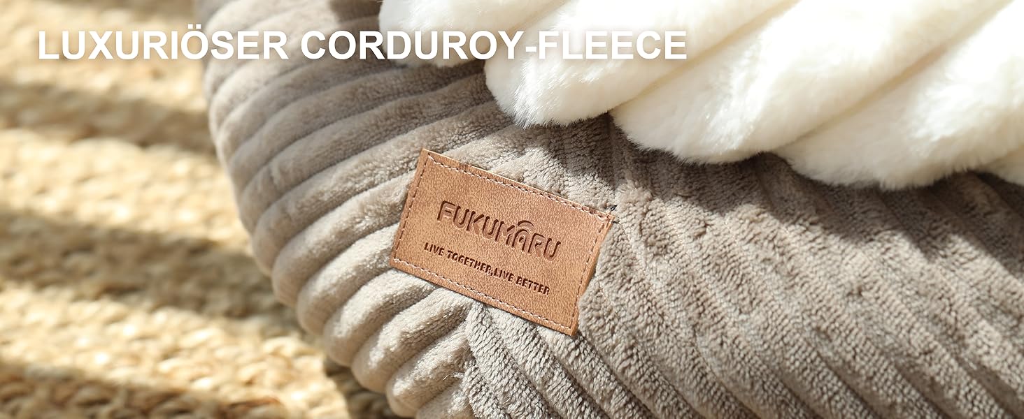 Ліжко для кота FUKUMARU, 55x55x21 см, зручне, з м'яким краєм, колір верблюжий, з неслизьким дном