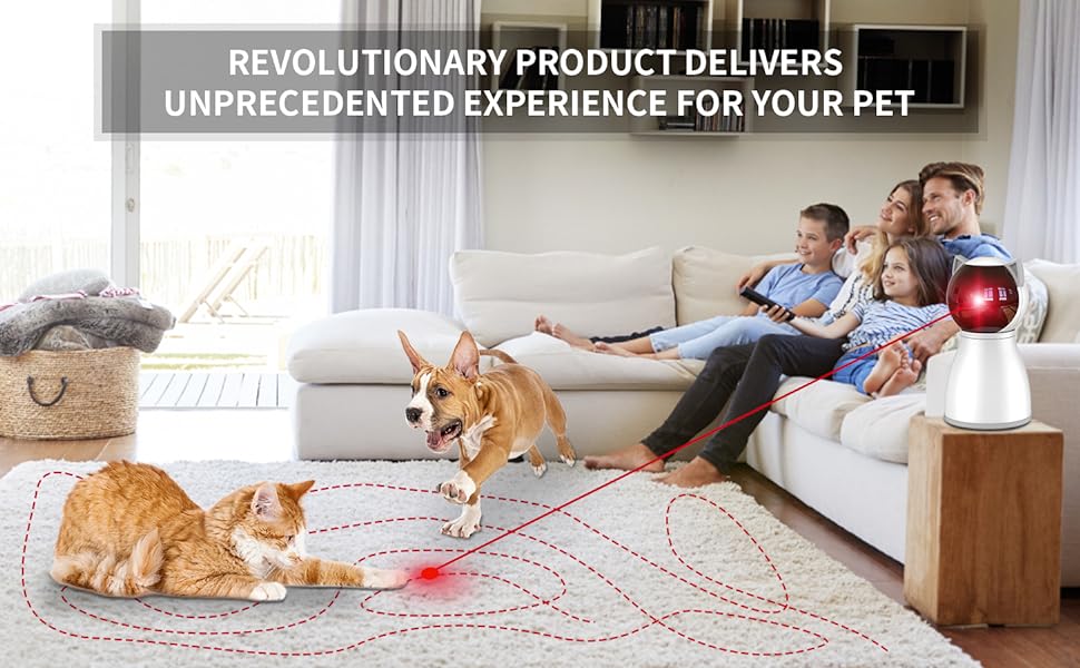 Інтерактивна іграшка для котів Petiepaw з лазером, автоматична, з випадковою траєкторією, перезарядна, для котів/кошенят/собак