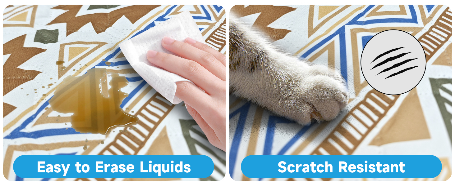 Водонепроникний двосторонній килимок для собак YOSEPATI, 178 x 76 см, бежевий з візерунком медальйон, для собак, котів, дітей, зручний для диванів та меблів, легко миється