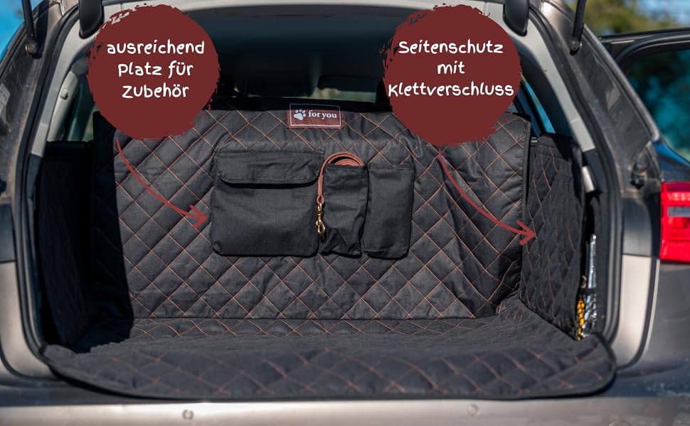 Захист для багажника з захистом краю вантажного отвору foryou® + килимок для собак - універсальний захист багажника для собак, водовідштовхувальний, стійкий до подряпин, преміум якість, Made in Germany