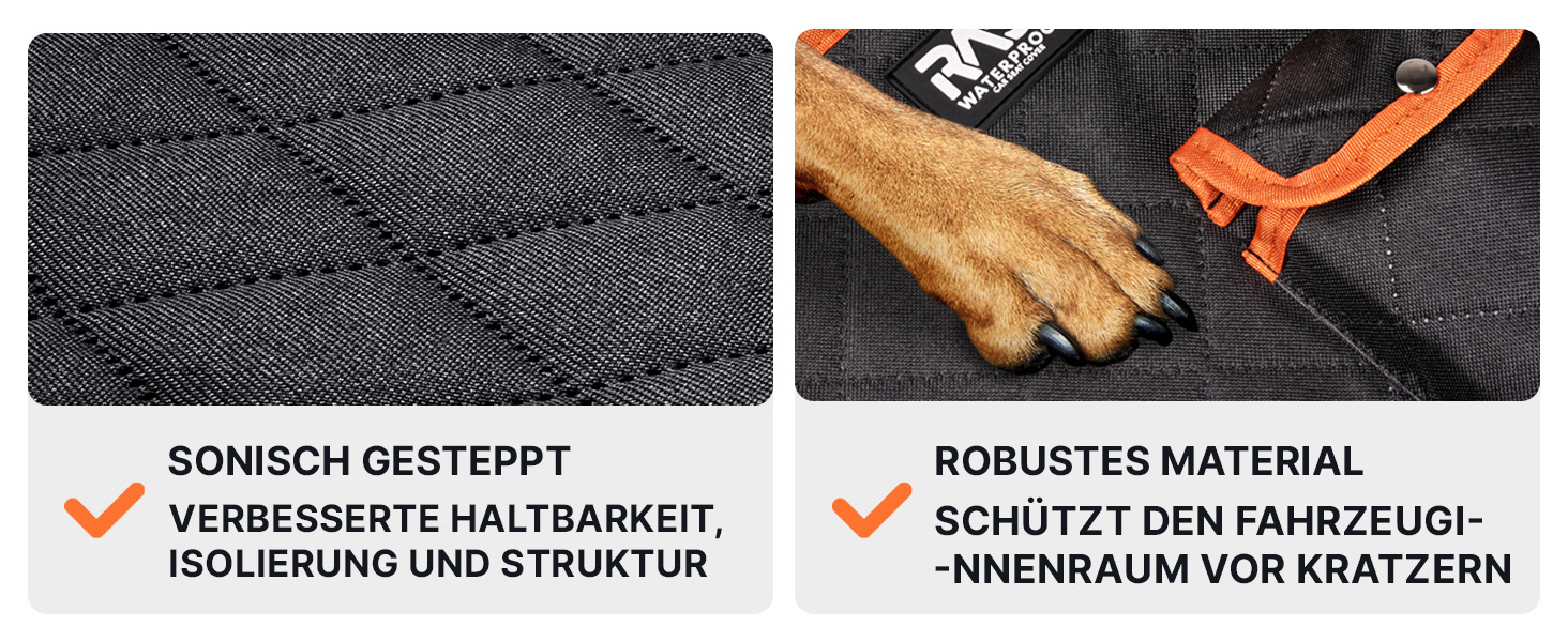 Водонепроникний захист для автосидіння собаки RAGI - 4в1: килимок, захист заднього сидіння, з кріпленням, стійкий до подряпин та ковзання. Підходить для всіх авто