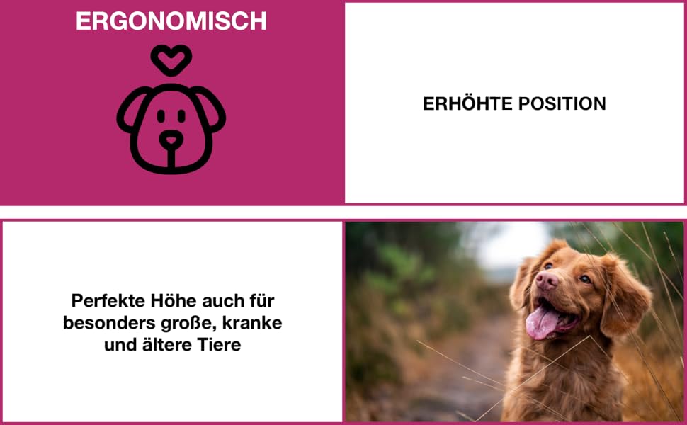PETGARD Станція годування для собак з нержавіючої сталі - набір мисок - годівниця для собак Преміум класу - 61 x 35 x 28 см - об'єм 2 x 1500 мл