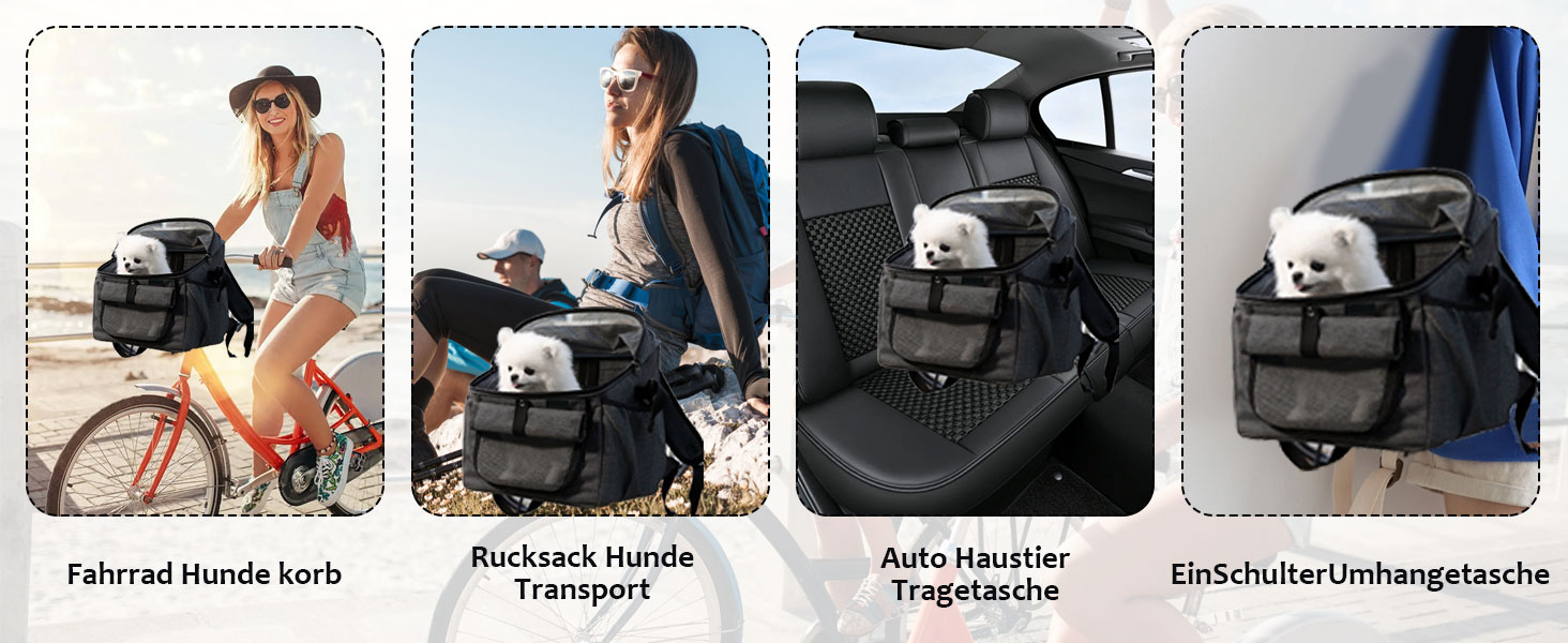 Корзина для собак Yallmie на велосипед, до 5 кг, 3 в 1, оранжева