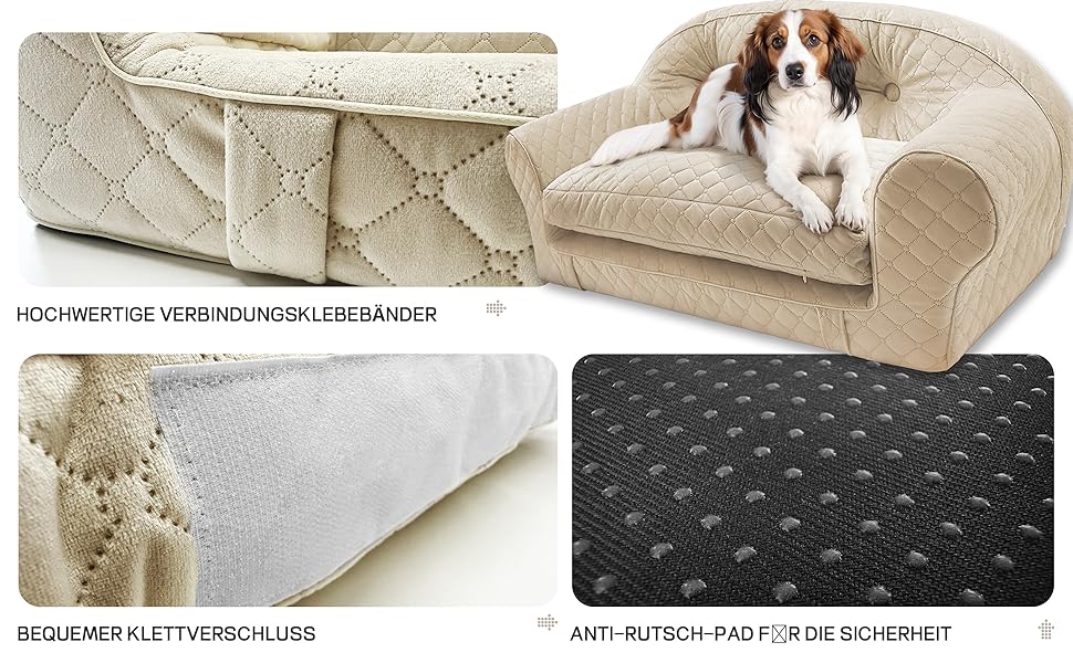 Софа для собак, розкішна лежанка для домашніх тварин знімним чохлом, м'яка та зручна підстилка для собак та котів середніх та маленьких порід
