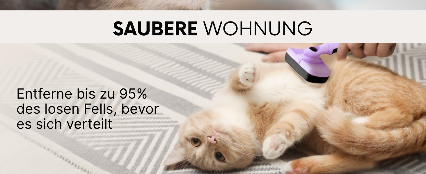 Набір для догляду за котами Pretty Paw® Profi: щітка та засоби для гігієни та комфорту | Ідеально для короткої та довгої шерсті | Підходить для видалення підшерстка (лавандовий)