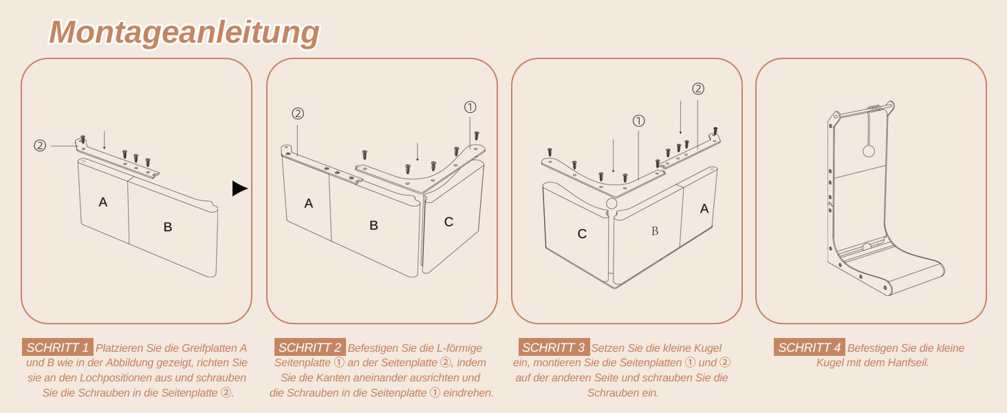 Кігтеточка для котів Dogat L-подібна, 68 см, з м'ячиком, захист меблів, картон