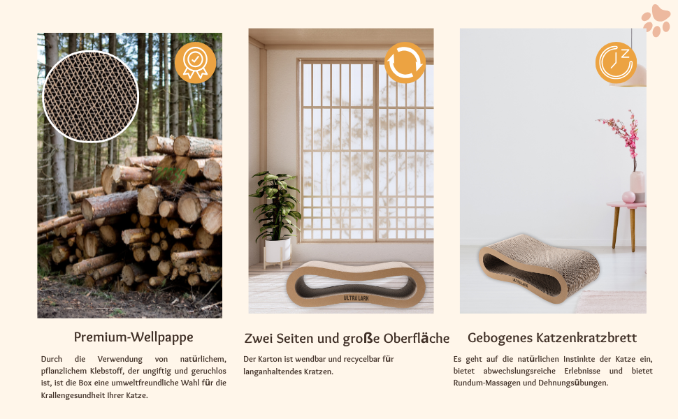 Кігтеточка ULTRALARK з ліжком та зоною відпочинку, двостороння, коричнева