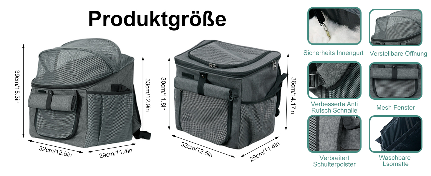 Корзина для собак на велосипед, дихаюча, знімний адаптер для керма, підходить для велосипедів та електровелосипедів