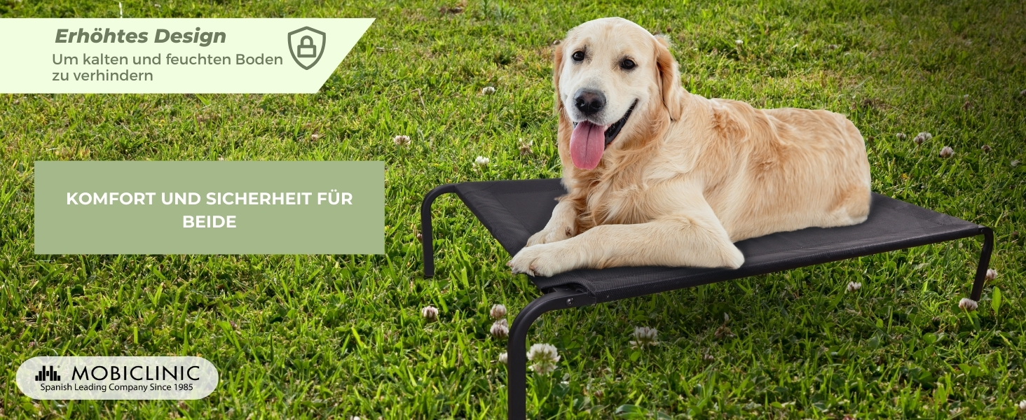Mobiclinic® Cleo: Підвищене ліжко для собак, ізольоване, 122x71x21 см, чорне