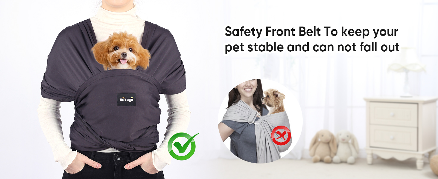 NATUYA Сумка-переноска для собак, легка, для цуценят, проти тривоги, регульована, преміум-якість, Sling Warp (Драк Сірий), темно-сірий