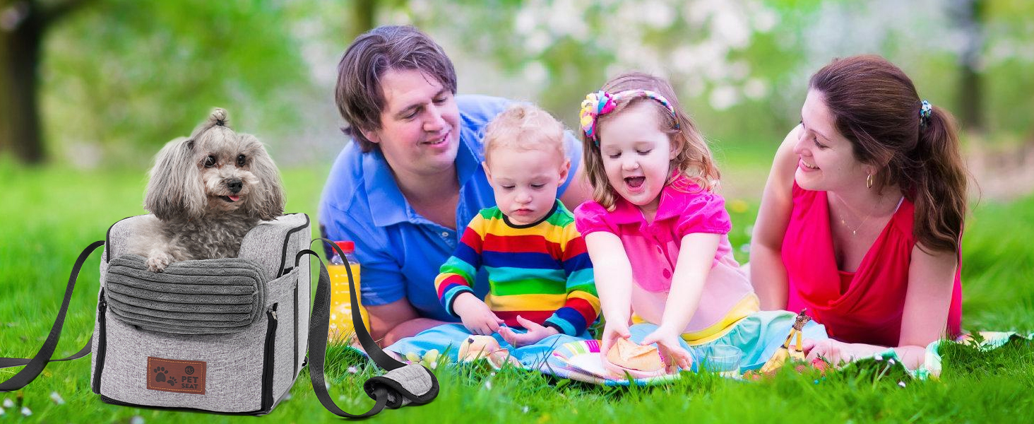 Автокрісло для собак та котів на середню консоль, стабільне, з ременем, знімний, миючий, для собак та котів до 6 кг (замша)