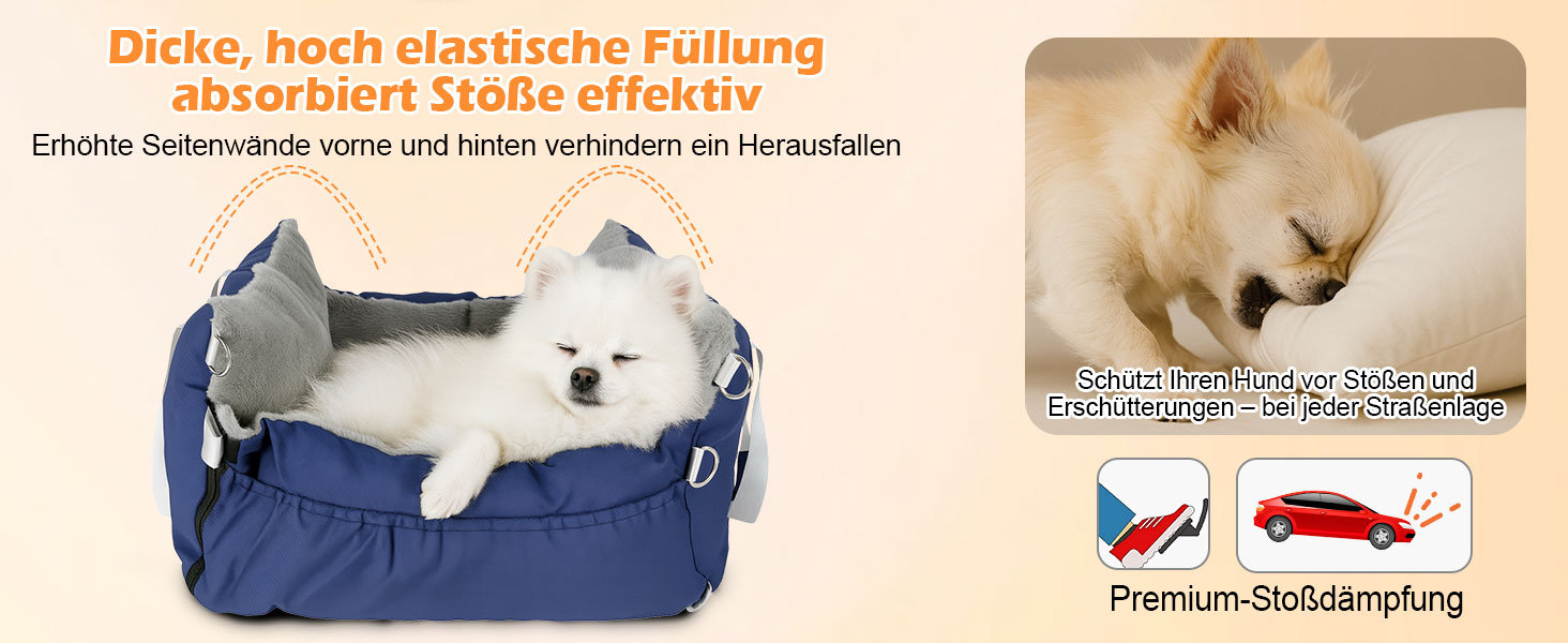 Автомобільний лежак для собак 3-в-1 - переносна ліжко для маленьких собак, з м'яким килимком, для переднього або заднього сидіння, внутрішнє та зовнішнє використання (04-Блакитний)