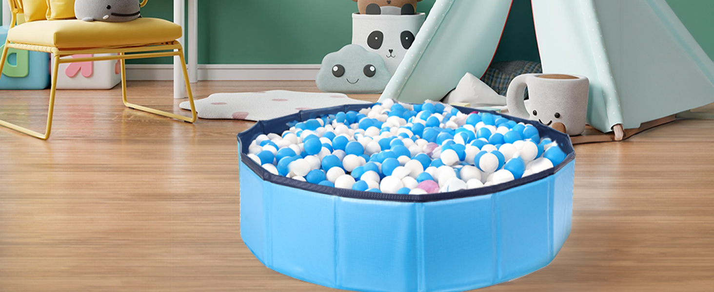 Басейн для собак Nobleza - басейн-плавальний басейн для великих і малих собак, котів, 80*20 см та 120*30 см, блакитний та жовтий