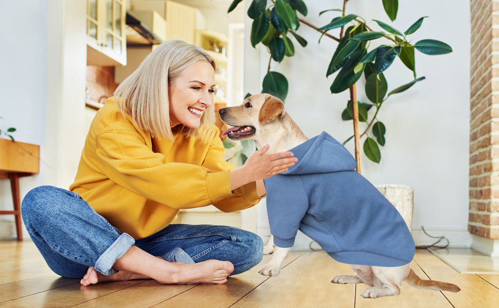 Теплий та легкий худі для великих собак, 5XL, сірий+блакитний (2 шт.)