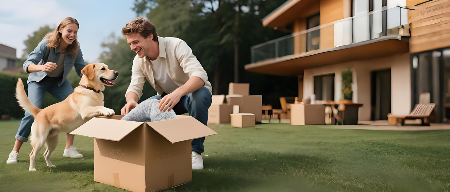 Кругле ліжко для собак O·Lankeji з плюшевого хутра, знімний кошик, для котів та собак, неслизьке дно, для маленьких, середніх та великих собак, сірий колір, M-діаметр 60 см