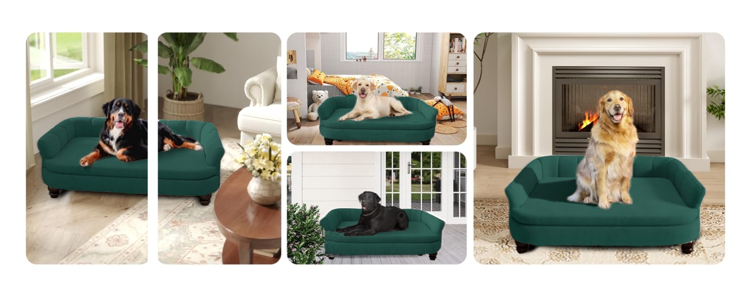 Диванчик для собак SEYNAR: м'яке крісло з велюру для великих та середніх собак, зручний диван для дому, миється