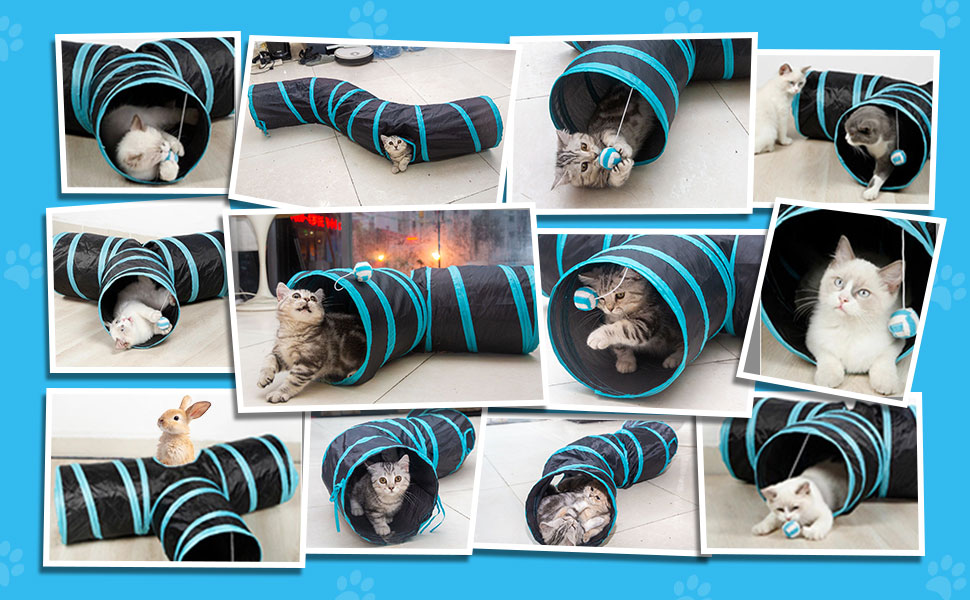 Туннель для котів Katze Spielzeug - іграшка-тунель для кошенят, цуценят та кроликів. Чорний, складаний.