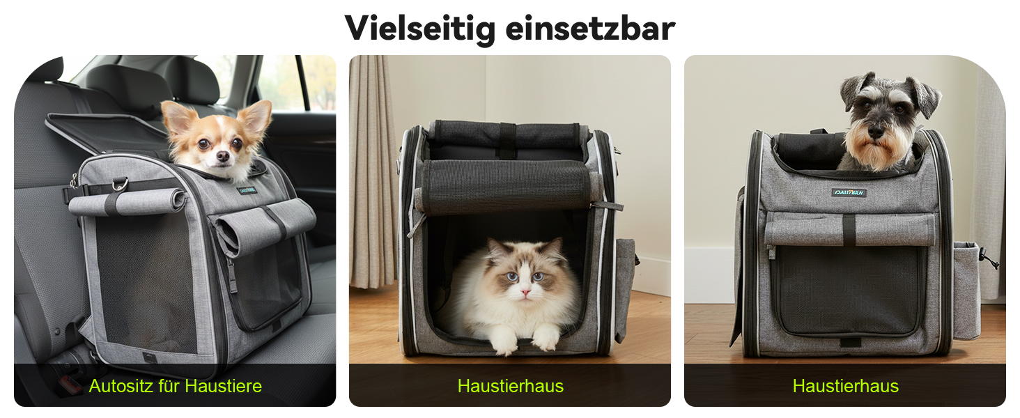 Корзина для собак на велосипед до 10 кг з міцною L-подібною кріпленням Φ80mm, складана, дихаюча, 4-в-1 (рюкзак, сумка через плече, автокрісло), з комфортним подушкою та світловідбиваючими смугами