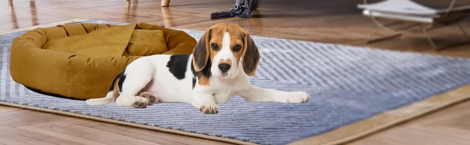 Килимок для собак Luxus Denver | гігієнічний, миючий | розмір M (для маленьких та середніх собак) | затишна печерка з пакетиками для збору відходів | оксамит, пудровий | діаметр 68 см