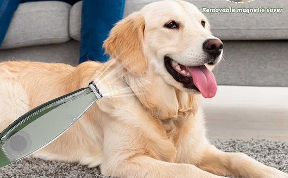 Триммер для собак з подвійними лезами, 2 швидкості. Шерсть, кігті, очі, вуха, обличчя. Синій колір.