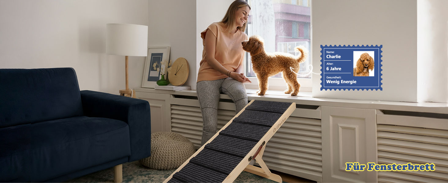 Рампа для собак та котів Hunderampe - складана, регульована, до 90 кг (внутрішнє використання до 35 кг)