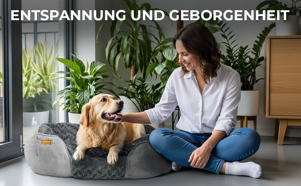 Зручне ліжко для собак - м'яке, комфортне, миється, з антиковзаючим покриттям, наповнювач PP Cotton та подрібнений пінопласт, міцний дизайн, для маленьких собак, сірий колір, розмір S