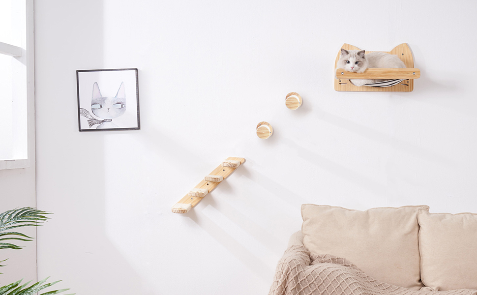 Сходинка для котів DaizySight на стіну: комплекс для лазіння, ігри та відпочинку (2 циліндри)