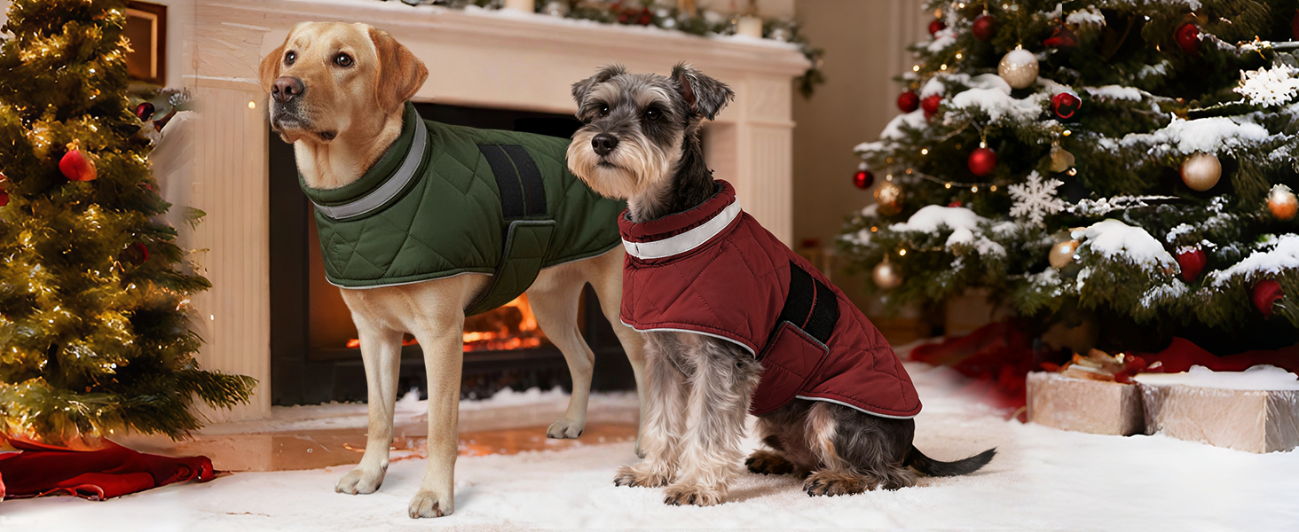 Зимовий теплий одяг для собак середнього розміру, водонепроникний флісовий одяг, куртка для собак з отвором для шлейки, відбиваючий зимовий одяг, в клітинку, зелений, розмір M