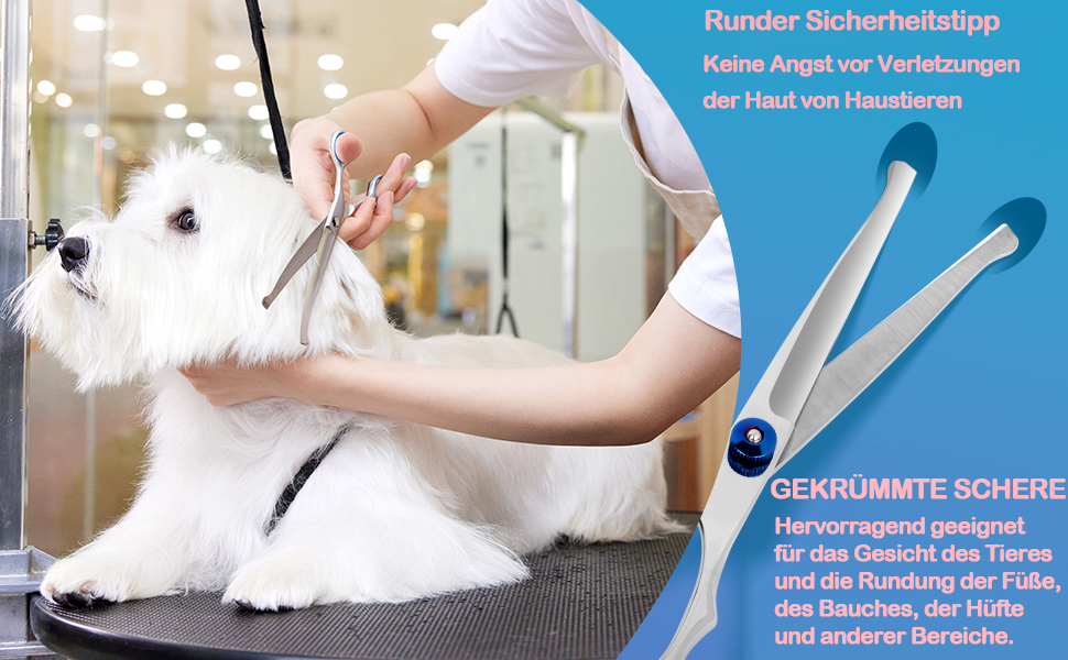 Ножиці для грумінгу собак, ножиці для догляду за шерстю, фінішна ножиця, вигнуті ножиці, з нержавіючої сталі, чорний колір