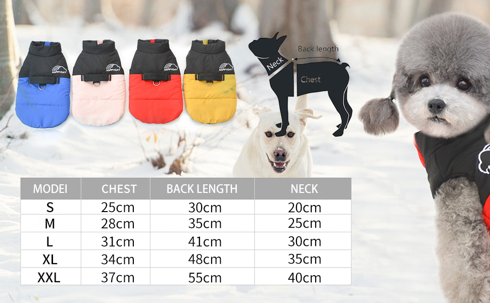 PETCUTE Зимовий теплий водонепроникний одяг для собак, куртка для малих, середніх та великих собак, з отвором для повідка, ідеально підходить для зими, осені та весни, M, червоний
