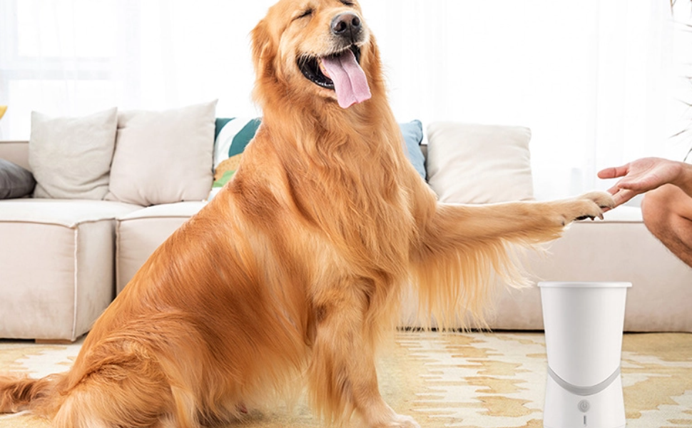 Електричний очищувач лап для собак, автоматичний перезаряджуваний мийник лап для домашніх тварин з регульованим тиском води для ретельного очищення