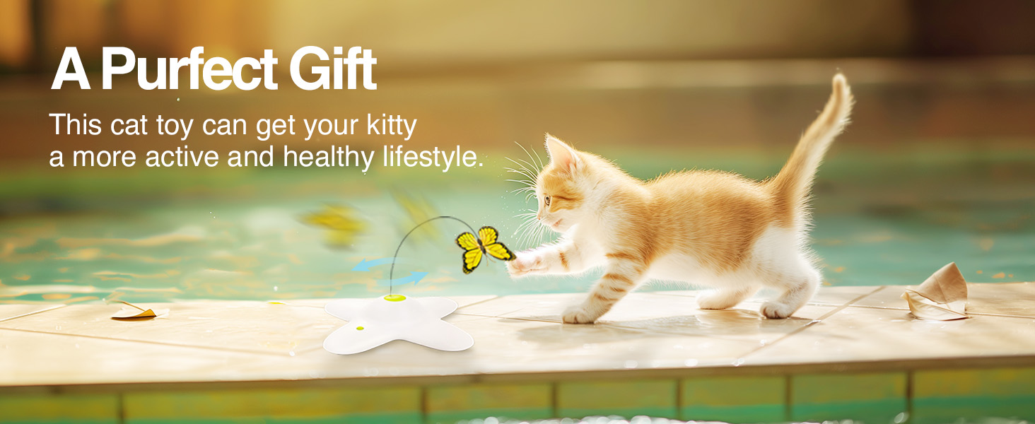 Інтерактивна іграшка для котів ALL FOR PAWS 3 в 1: метелик, м'ячики, випадкові пір'я. Автоматичний спінер для дому. Новинка