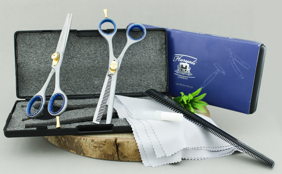 Набір професійних перукарських ножиць Haryali London - 6 дюймів (ножиці для стрижки та вирівнювання), рожевий колір, для жінок, чоловіків, дітей та домашніх тварин