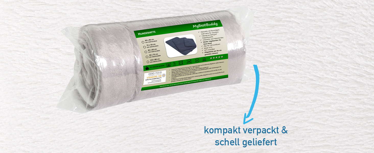 Килимок для собак MyBestBuddy Basic сірий XL 120x70 см: м'який, для великих собак, 40°C, гіпоалергенний